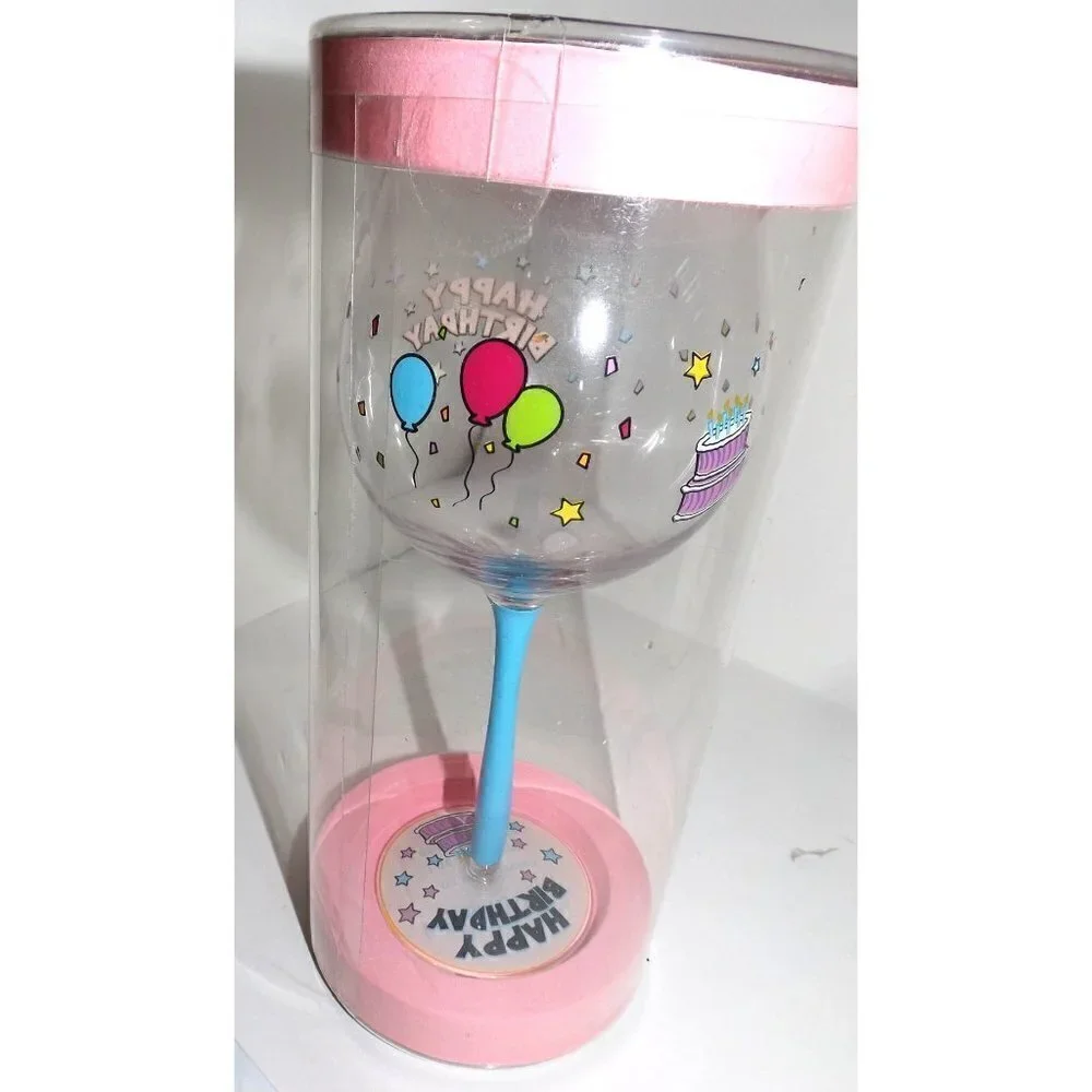 Minx Collector's Wine Glass Happy Birthday 13 ounces New